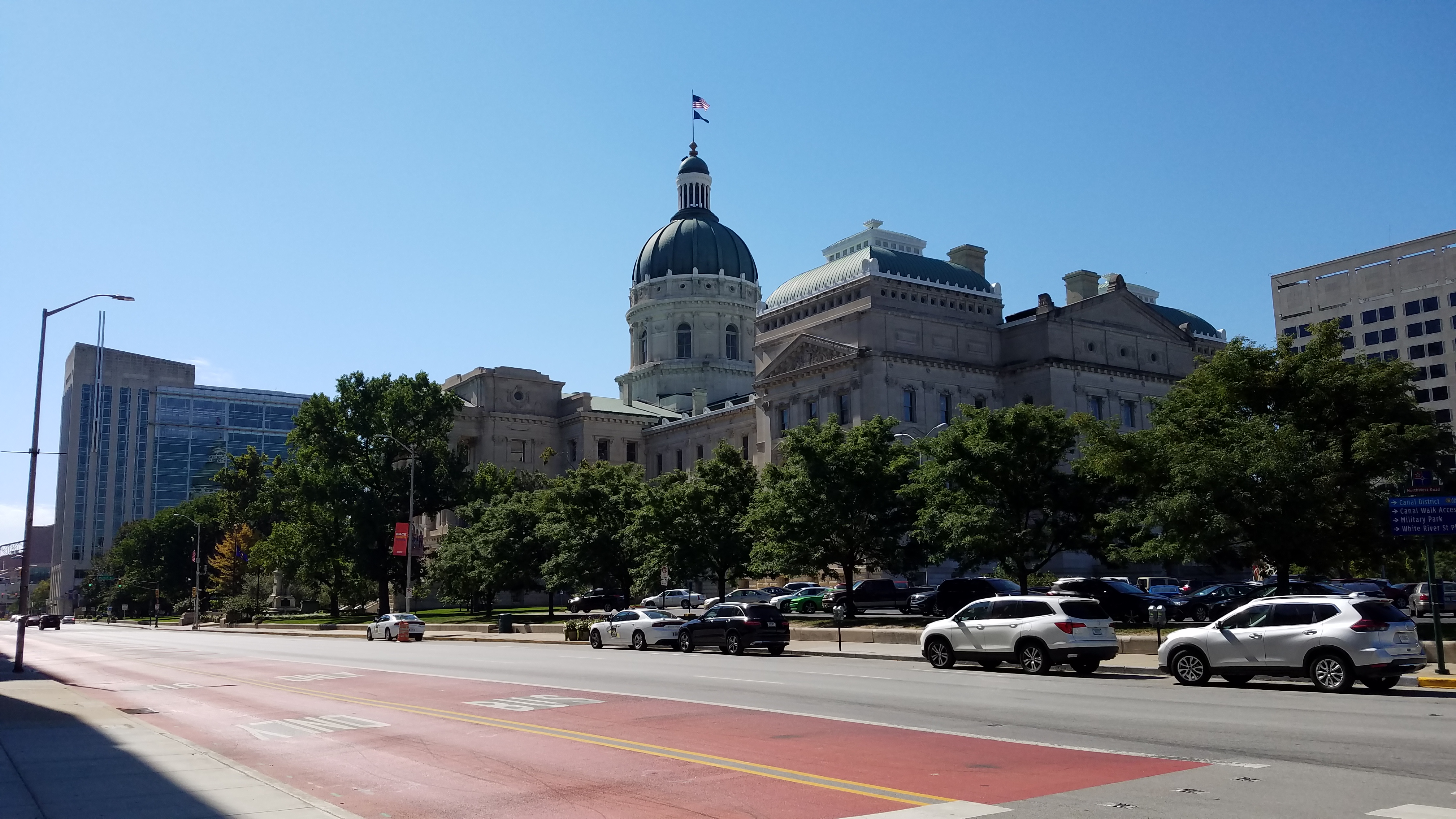 The outside of the Indiana State Capitol in Downtown Indianapolis.
